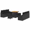 Image de Vidaxl ensemble de canapé de jardin avec coussin 9 pcs noir polyrotin