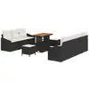 Image de Vidaxl ensemble de canapé de jardin avec coussin 10 pcs noir polyrotin