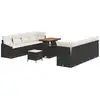 Image de Vidaxl ensemble de canapé de jardin avec coussin 11 pcs noir polyrotin