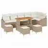 Image de Vidaxl ensemble de canapé de jardin 10 pcs beige polyrotin