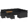 Image de Vidaxl ensemble de canapé de jardin avec coussin 12 pcs noir polyrotin