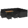 Image de Vidaxl ensemble de canapé de jardin avec coussin 13 pcs noir polyrotin
