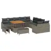 Image de Vidaxl ensemble de canapé de jardin avec coussin 13 pcs gris polyrotin