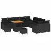 Image de Vidaxl ensemble de canapé de jardin avec coussin 13 pcs noir polyrotin