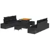 Image de Vidaxl ensemble de canapé de jardin avec coussin 9 pcs noir polyrotin