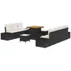 Image de Vidaxl ensemble de canapé de jardin avec coussin 10 pcs noir polyrotin
