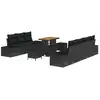 Image de Vidaxl ensemble de canapé de jardin avec coussin 10 pcs noir polyrotin