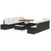 Image de Vidaxl ensemble de canapé de jardin avec coussin 11 pcs noir polyrotin