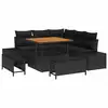 Image de Vidaxl ensemble de canapé de jardin avec coussin 8 pcs noir polyrotin