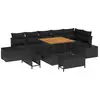 Image de Vidaxl ensemble de canapé de jardin avec coussin 9 pcs noir polyrotin