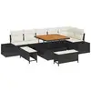 Image de Vidaxl ensemble de canapé de jardin avec coussin 9 pcs noir polyrotin