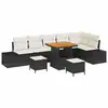 Image de Vidaxl ensemble de canapé de jardin avec coussin 9 pcs noir polyrotin