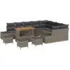 Image de Vidaxl ensemble de canapé de jardin avec coussin 13 pcs gris polyrotin