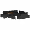 Image de Vidaxl ensemble de canapé de jardin avec coussin 13 pcs noir polyrotin