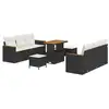 Image de Vidaxl ensemble de canapé de jardin 9 pcs noir polyrotin