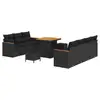 Image de Vidaxl ensemble de canapé de jardin 10 pcs noir polyrotin