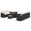 Image de Vidaxl ensemble de canapé de jardin 10 pcs noir polyrotin