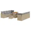 Image de Vidaxl ensemble de canapé de jardin 11 pcs beige polyrotin