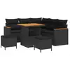 Image de Vidaxl ensemble de canapé de jardin 8 pcs noir polyrotin