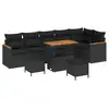 Image de Vidaxl ensemble de canapé de jardin 9 pcs noir polyrotin