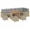 Image de Vidaxl ensemble de canapé de jardin 10 pcs beige polyrotin