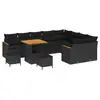 Image de Vidaxl ensemble de canapé de jardin 12 pcs noir polyrotin