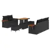 Image de Vidaxl ensemble de canapé de jardin 8 pcs noir polyrotin