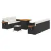 Image de Vidaxl ensemble de canapé de jardin 10 pcs noir polyrotin