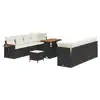 Image de Vidaxl ensemble de canapé de jardin 11 pcs noir polyrotin