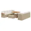 Image de Vidaxl ensemble de canapé de jardin 11 pcs beige polyrotin