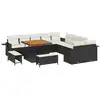 Image de Vidaxl ensemble de canapé de jardin avec coussin 13 pcs noir polyrotin