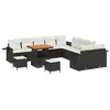 Image de Vidaxl ensemble de canapé de jardin avec coussin 13 pcs noir polyrotin