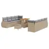 Image de Vidaxl ensemble de canapé de jardin 11 pcs beige poly rotin