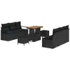 Image de Vidaxl ensemble de canapé de jardin 9 pcs noir poly rotin