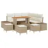Image de Vidaxl ensemble de canapé de jardin 9 pcs beige poly rotin