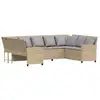 Image de Vidaxl canapé de jardin avec coussins beige résine tressée