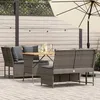 Image de vidaXL Salon de jardin avec coussins 3 pcs gris résine tressée ensemble de canapés dextérieur salon de jardin ensemble 3365343