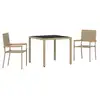 Image de Vidaxl ensemble de salle à manger pour jardin 3 pcs beige polyrotin