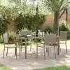 Image de Ensemble De Salle À Manger Pour Jardin 5 Pcs Gris Polyrotin Vidaxl