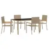 Image de Vidaxl ensemble de salle à manger pour jardin 5 pcs beige polyrotin