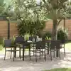 Image de Ensemble De Salle À Manger Pour Jardin 7 Pcs Noir Polyrotin Vidaxl