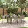Image de Ensemble De Salle À Manger Pour Jardin 7 Pcs Gris Polyrotin Vidaxl