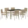 Image de Vidaxl ensemble de salle à manger pour jardin 7 pcs beige polyrotin