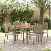 Image de vidaXL Ensemble de salle à manger pour jardin 5 pcs Gris polyrotin 3365405