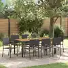 Image de Ensemble De Salle À Manger Pour Jardin 9 Pcs Noir Polyrotin Vidaxl