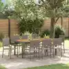 Image de Ensemble De Salle À Manger Pour Jardin 9 Pcs Gris Polyrotin Vidaxl