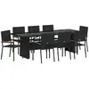 Image de Vidaxl ensemble de salle à manger pour jardin 9 pcs noir polyrotin