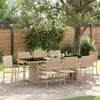 Image de vidaXL Ensemble de salle à manger pour jardin 9 pcs Beige polyrotin 3365416