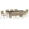 Image de Vidaxl ensemble de salle à manger pour jardin 9 pcs beige polyrotin