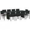 Image de Vidaxl ensemble de salle à manger pour jardin 11 pcs noir polyrotin